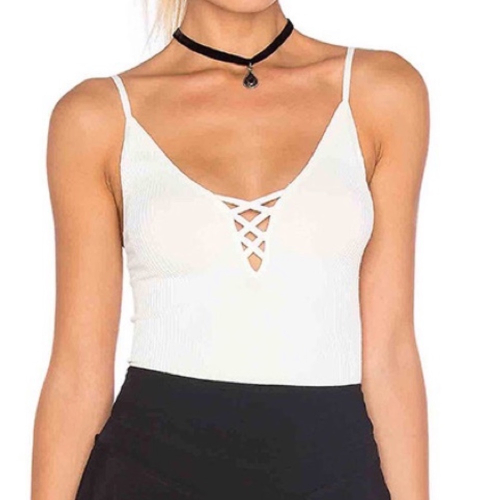 Free People Intimately white criss cross tank XS/S